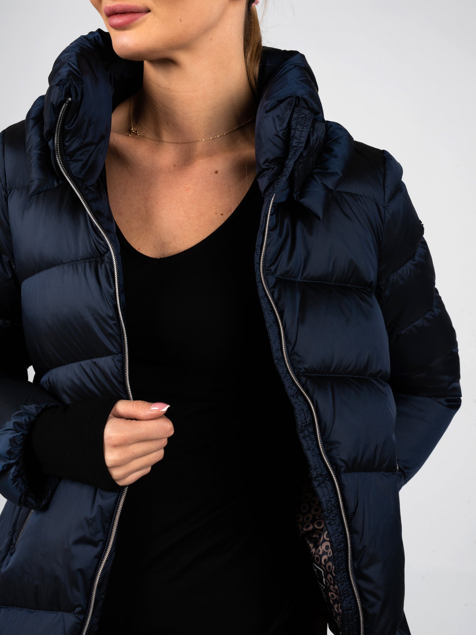 YKR Veste matelassée courte pour femme, imprimé floral, ouvert sur le devant, léger et rembourré, Noir/blanc, Petit YKR Veste matelassée courte pour femme, imprimé floral, ouvert sur le devant, léger et rembourré, Noir/blanc, Petit